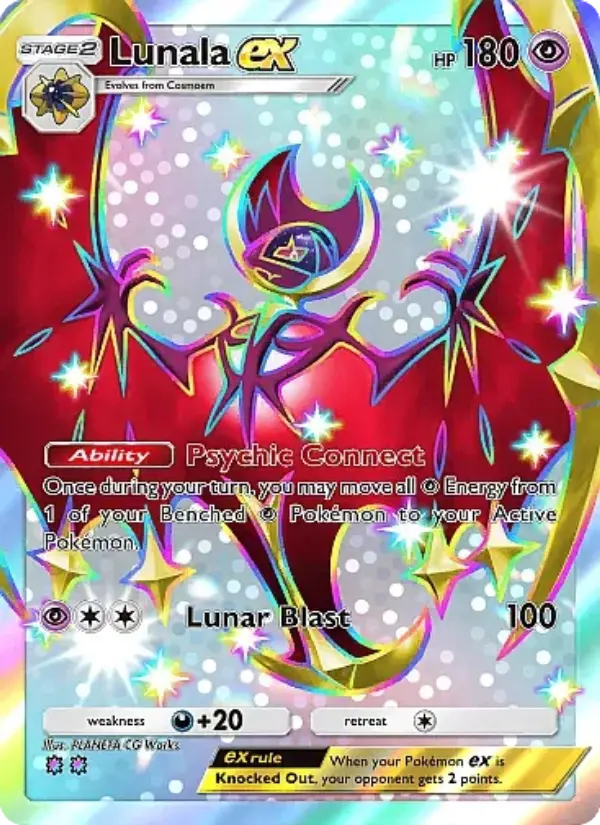 Lunala ex Secret Rare rarity Crimson Blaze Pokémon card price