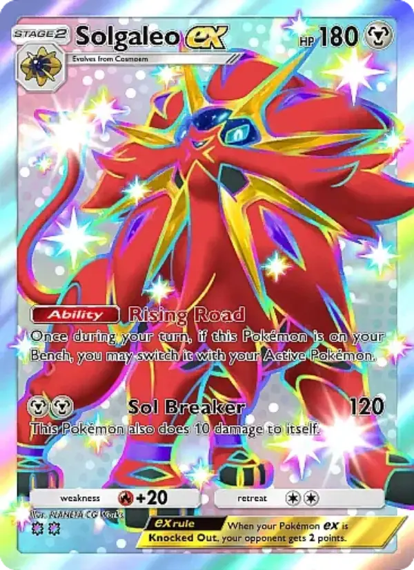 Solgaleo ex Secret Rare rarity Crimson Blaze Pokémon card price