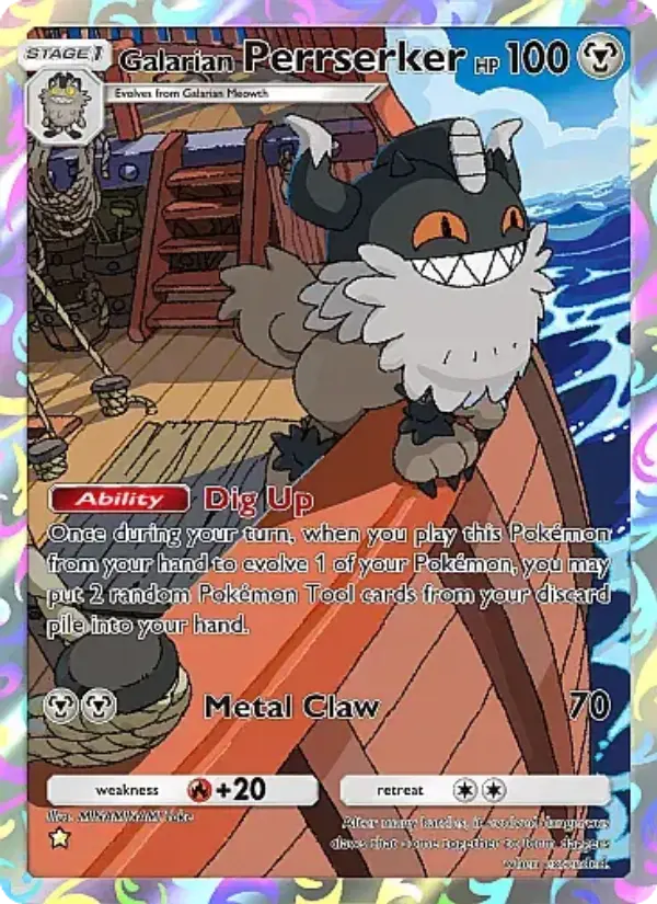 Galarian Perrserker Secret Rare rarity Fantastical Parade Pokémon card price