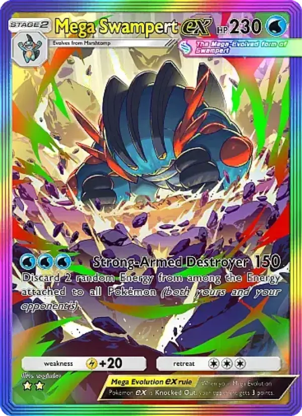 Mega Swampert ex Secret Rare rarity Fantastical Parade Pokémon card price
