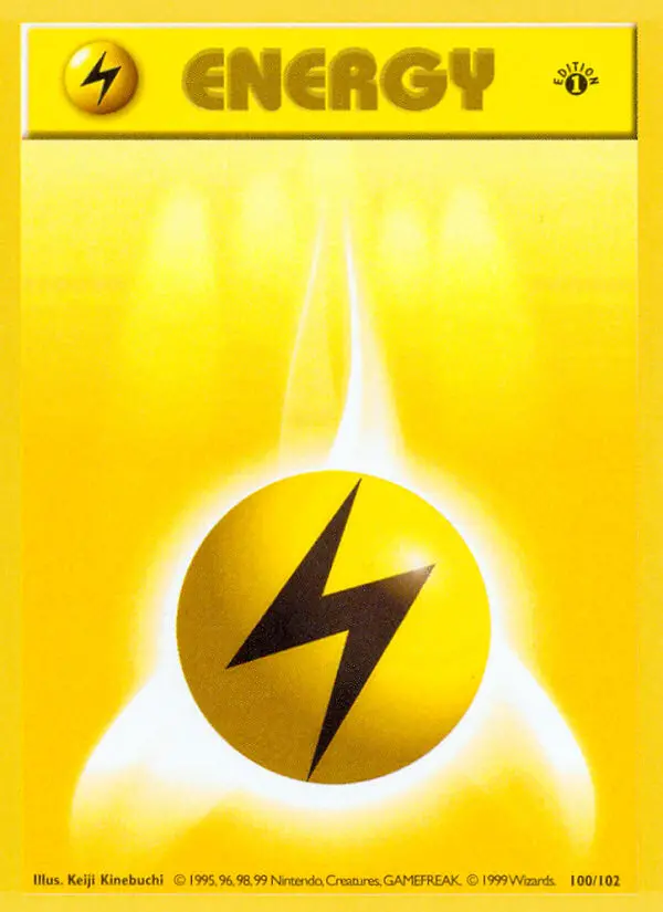 Lightning Energy Common rarity Base Set Pokémon card price — $0.45