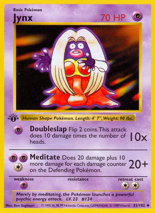 Jynx Uncommon rarity Base Set Pokémon card price — $0.93