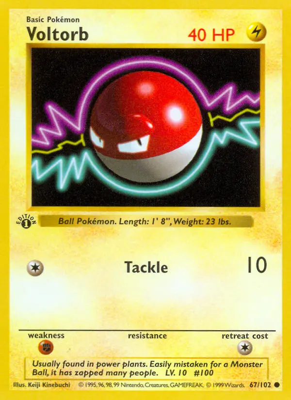 Voltorb Common rarity Base Set Pokémon card price — $5.20