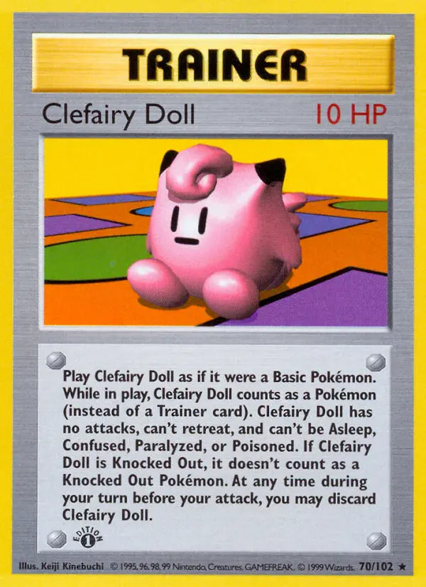 Clefairy Doll Rare rarity Base Set Pokémon card price — $8.46