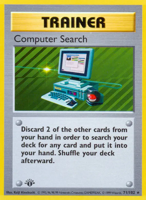 Computer Search Rare rarity Base Set Pokémon card price — $3.46