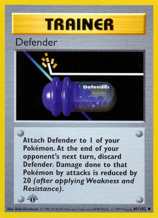 Defender Uncommon rarity Base Set Pokémon card price — $1.29
