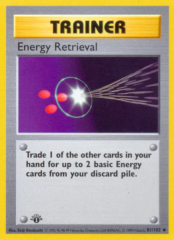 Energy Retrieval Uncommon rarity Base Set Pokémon card price — $0.58