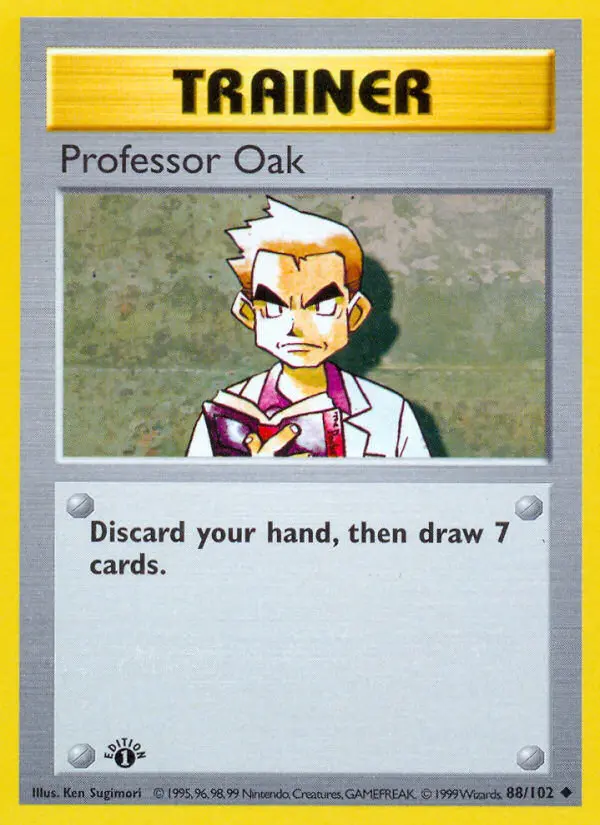 Professor Oak Uncommon rarity Base Set Pokémon card price — $1.81