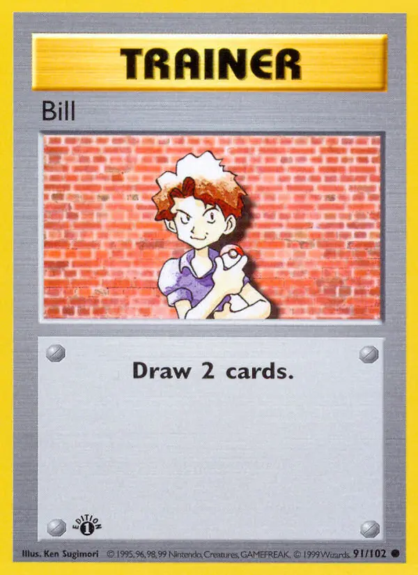 Bill Common rarity Base Set Pokémon card price — $0.41
