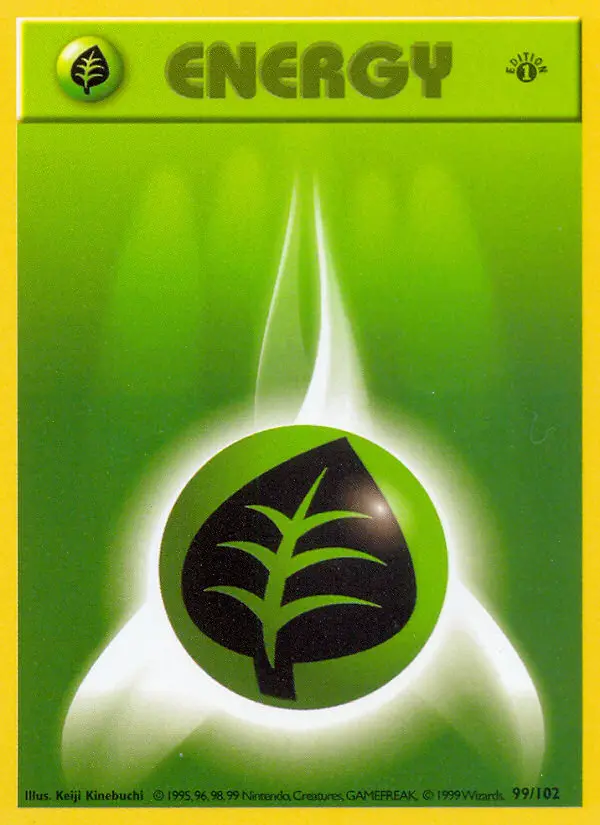 Grass Energy Common rarity Base Set Pokémon card price — $0.35