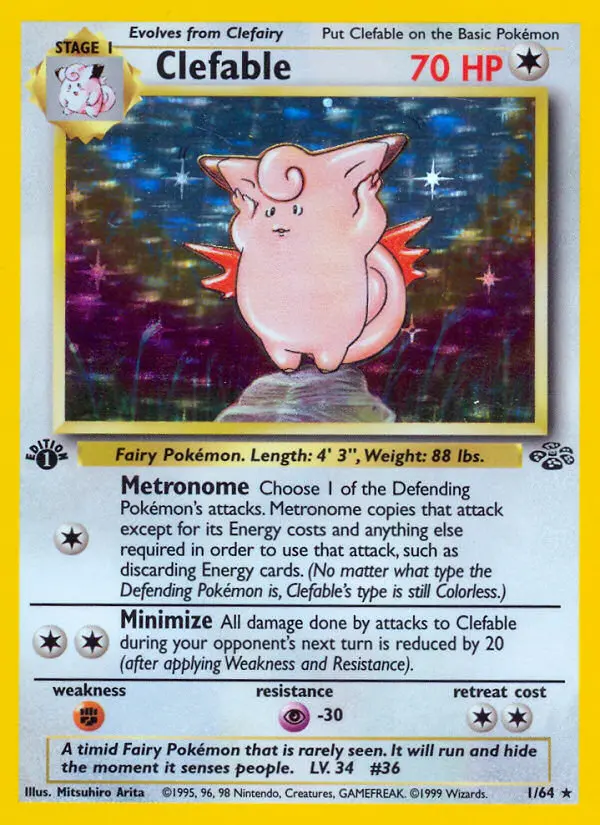 Clefable Rare rarity Jungle Pokémon card price — $122.03