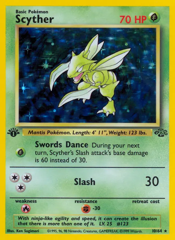 Scyther Rare rarity Jungle Pokémon card price — $139.25