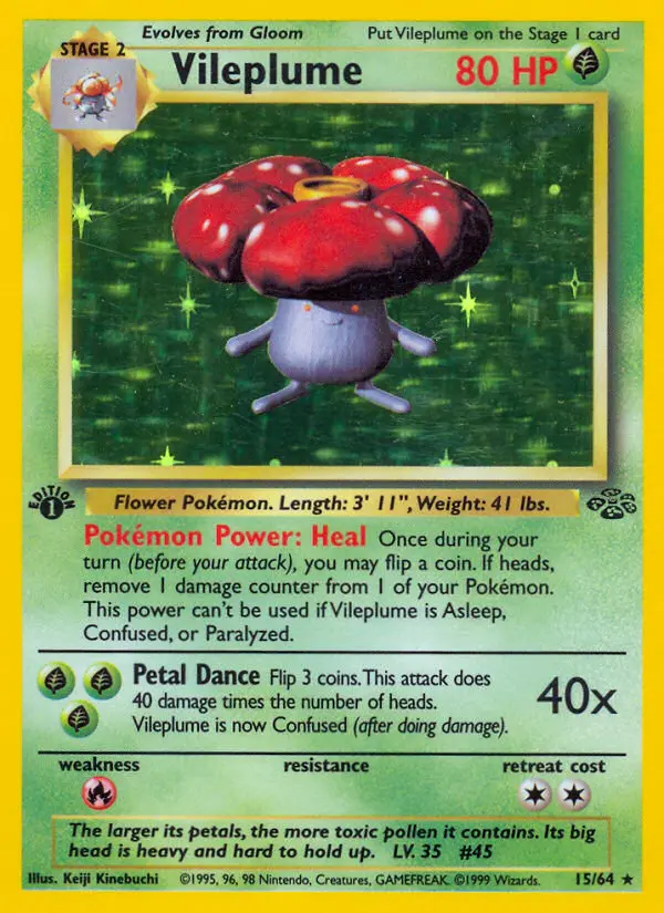 Vileplume Rare rarity Jungle Pokémon card price — $90.88