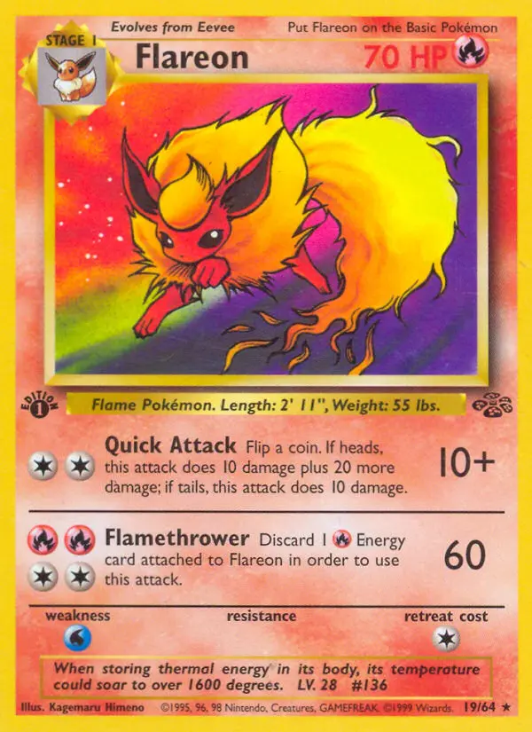 Flareon Rare rarity Jungle Pokémon card price — $41.55