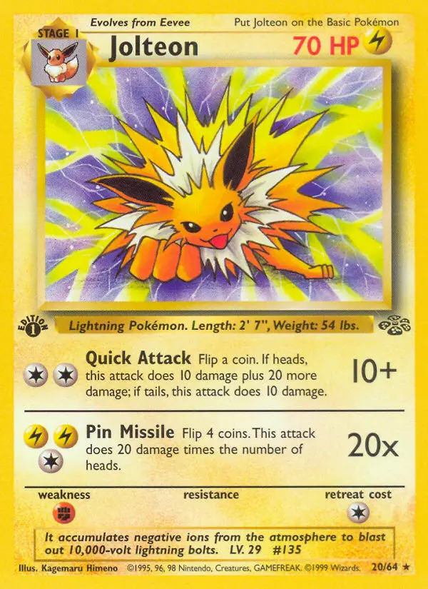 Jolteon Rare rarity Jungle Pokémon card price — $55.02