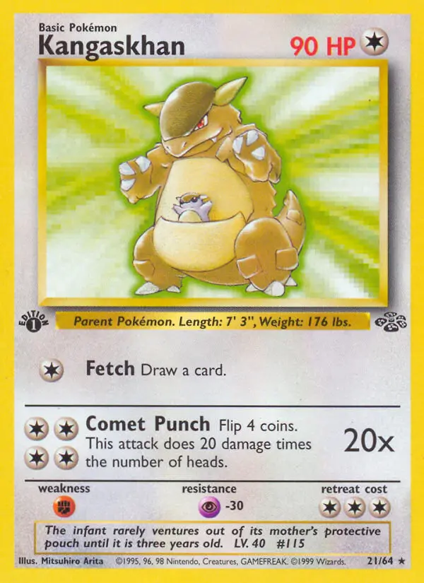 Kangaskhan Rare rarity Jungle Pokémon card price — $16.94