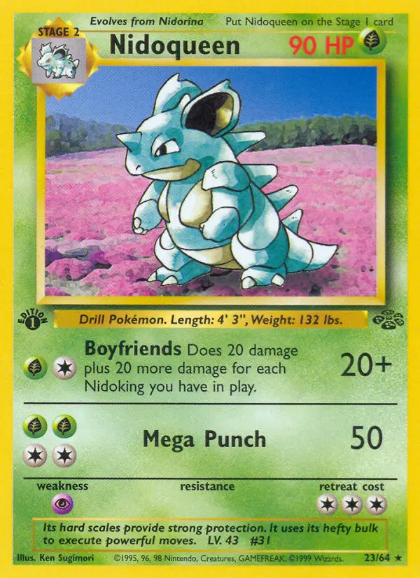 Nidoqueen Rare rarity Jungle Pokémon card price — $20.18