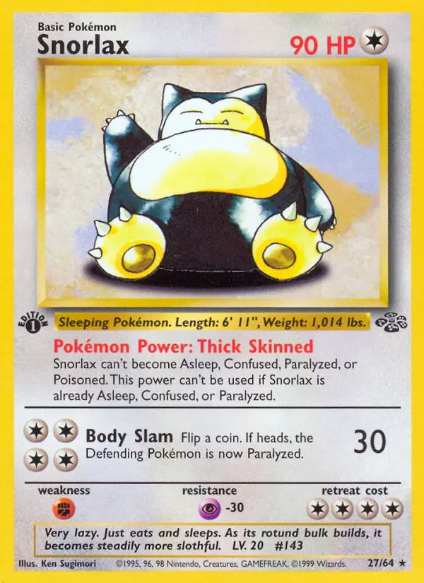 Snorlax Rare rarity Jungle Pokémon card price — $67.59