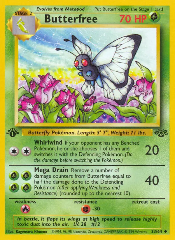 Butterfree Uncommon rarity Jungle Pokémon card price — $14.88