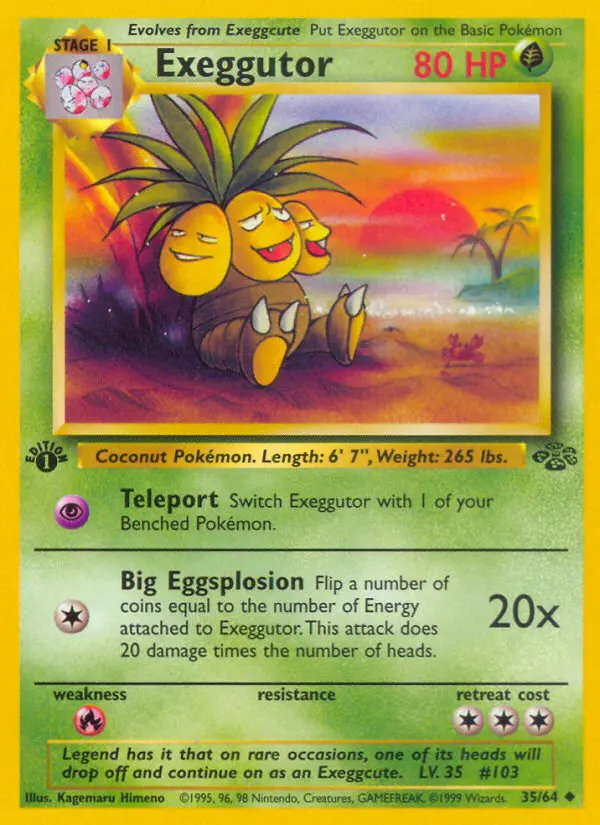 Exeggutor Uncommon rarity Jungle Pokémon card price — $4.77