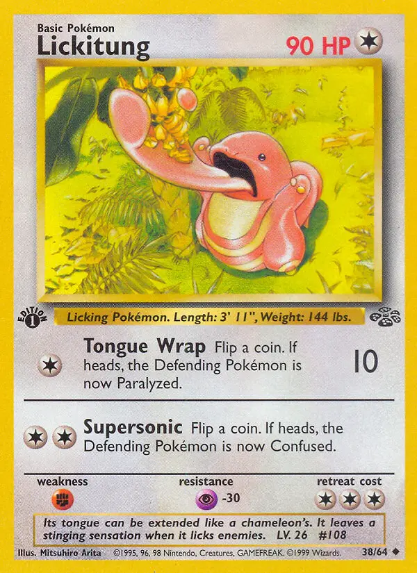 Lickitung Uncommon rarity Jungle Pokémon card price — $7.92