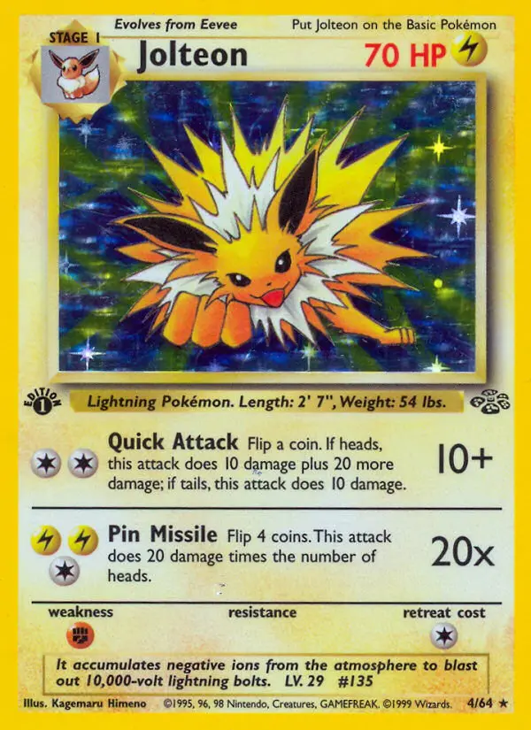Jolteon Rare rarity Jungle Pokémon card price — $237.15
