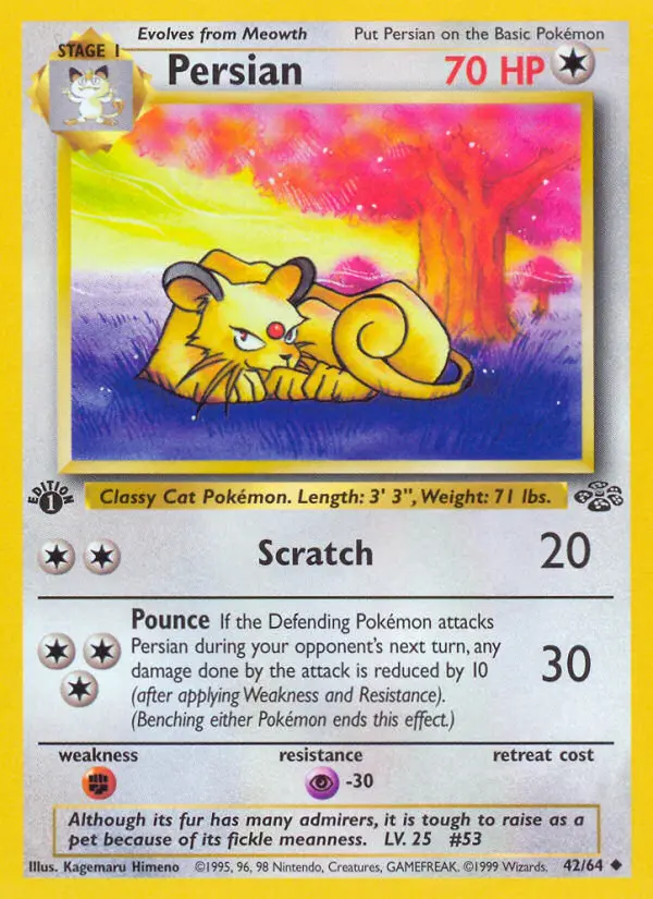 Persian Uncommon rarity Jungle Pokémon card price — $13.02