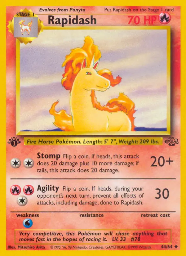 Rapidash Uncommon rarity Jungle Pokémon card price — $8.62