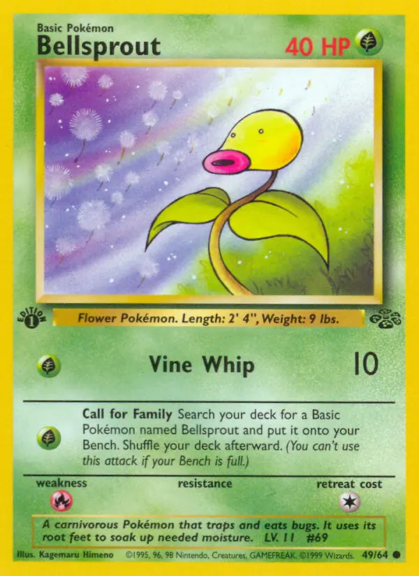 Bellsprout Common rarity Jungle Pokémon card price — $3.76