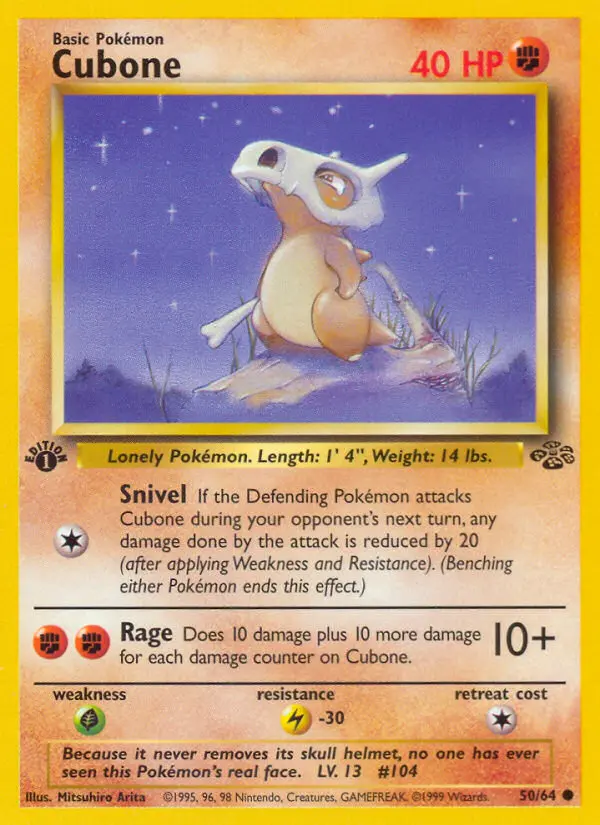 Cubone Common rarity Jungle Pokémon card price — $9.87