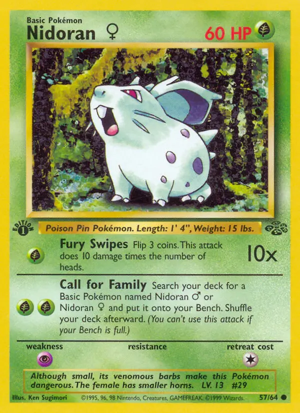 Nidoran♀ Common rarity Jungle Pokémon card price