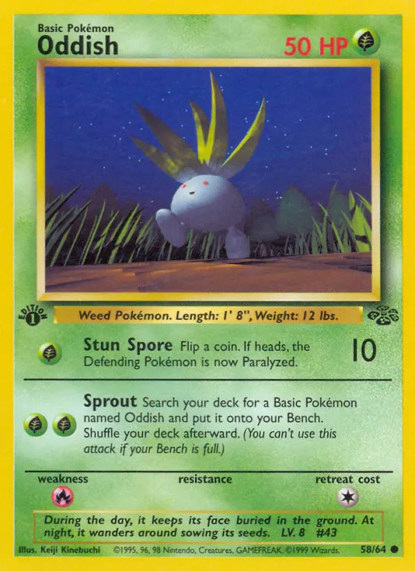 Oddish Common rarity Jungle Pokémon card price — $3.94