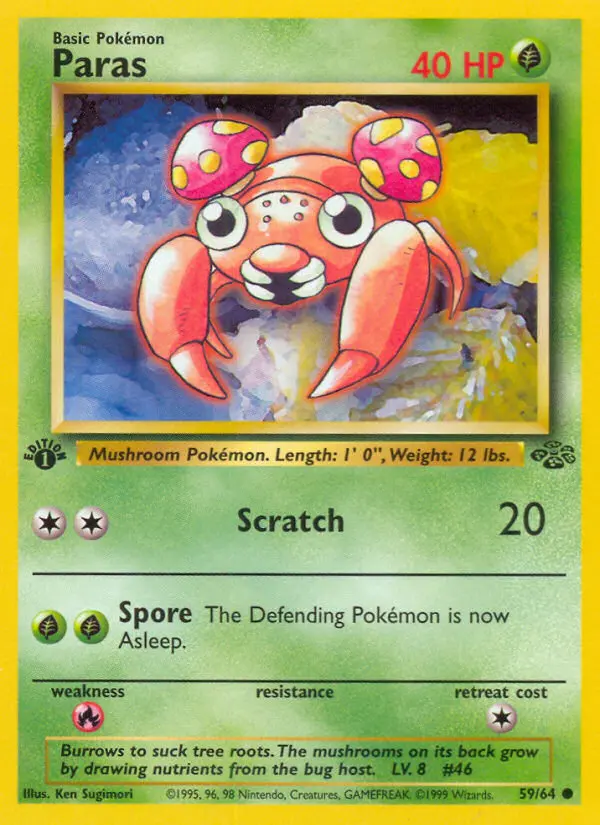 Paras Common rarity Jungle Pokémon card price — $2.28