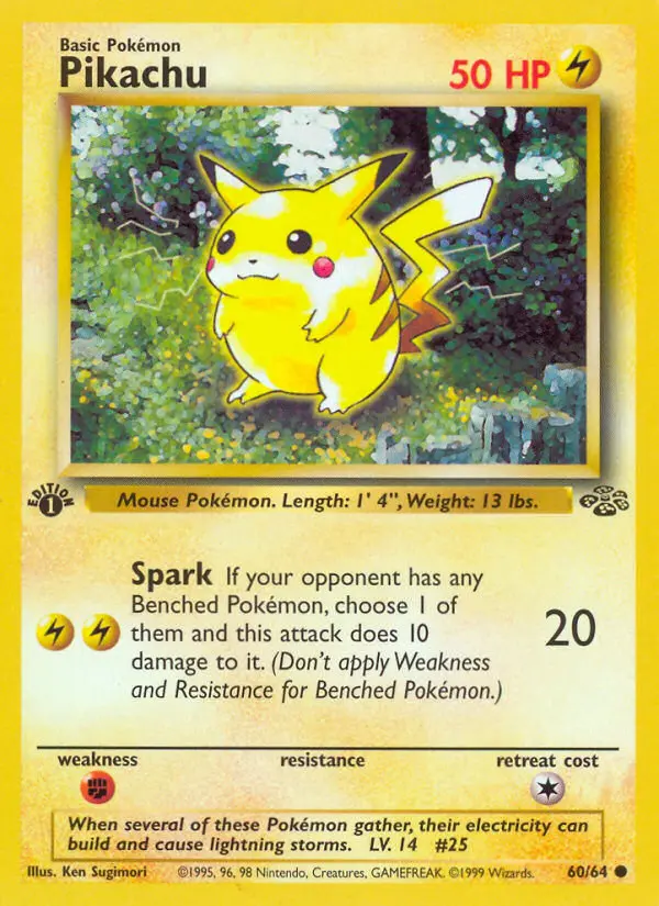 Pikachu Common rarity Jungle Pokémon card price — $26.90