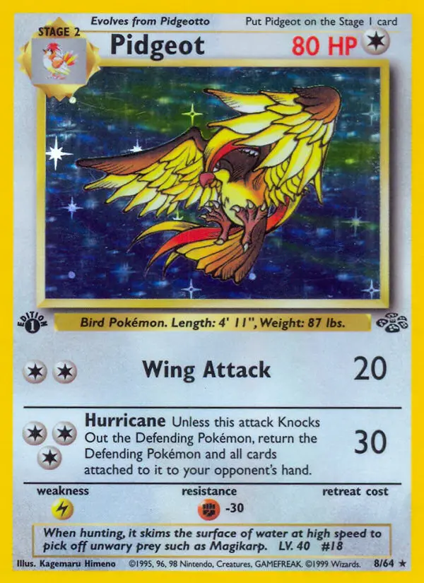 Pidgeot Rare rarity Jungle Pokémon card price — $138.57