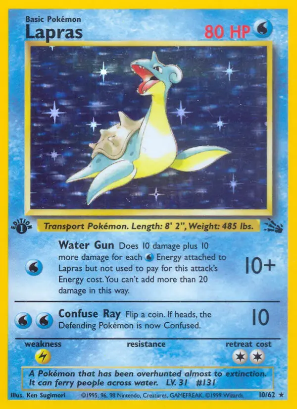Lapras Rare rarity Fossil Pokémon card price — $110.04