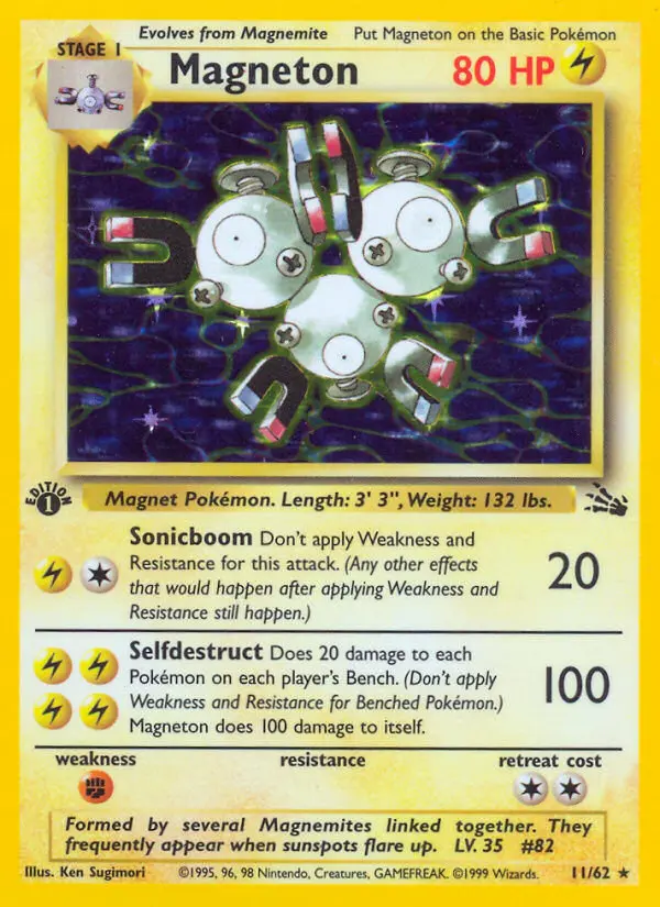 Magneton Rare rarity Fossil Pokémon card price — $44.90