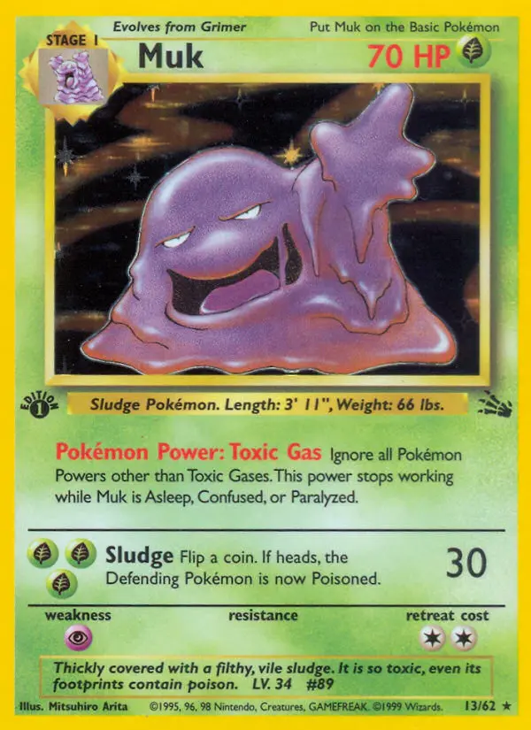 Muk Rare rarity Fossil Pokémon card price — $52.05