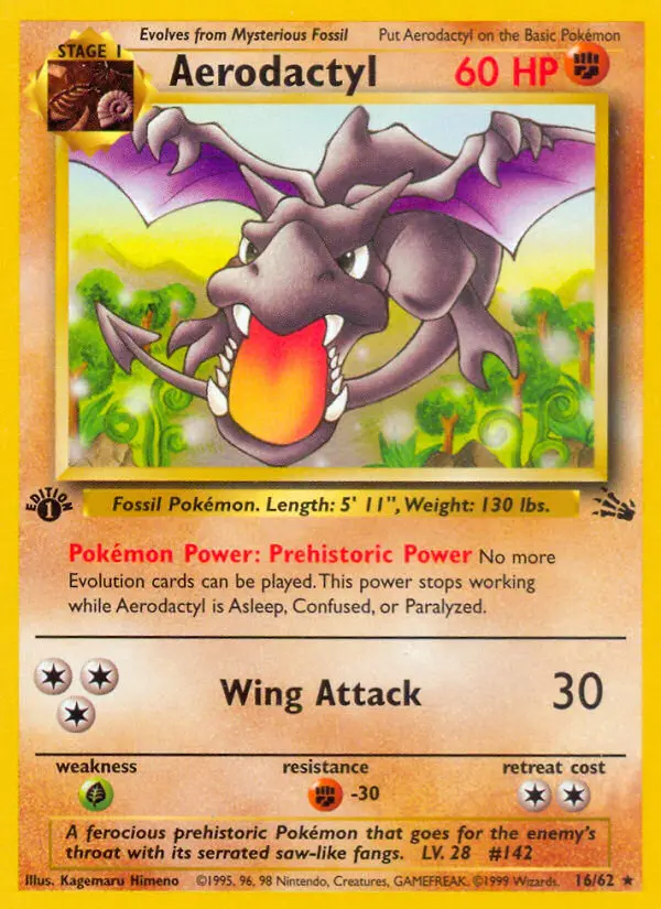 Aerodactyl Rare rarity Fossil Pokémon card price — $20.70