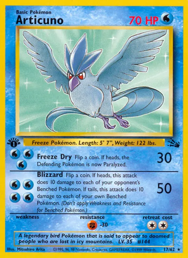 Articuno Rare rarity Fossil Pokémon card price — $26.67