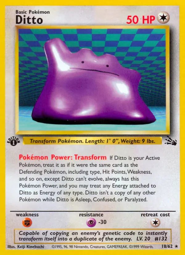 Ditto Rare rarity Fossil Pokémon card price — $22.64