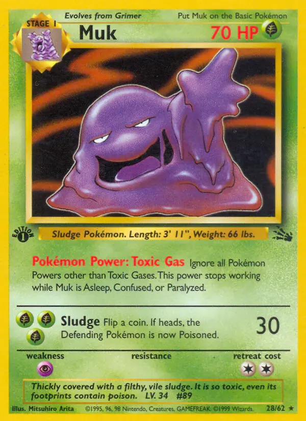 Muk Rare rarity Fossil Pokémon card price — $14.34