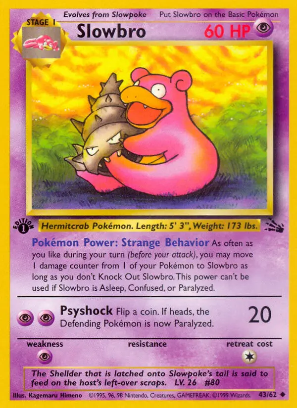 Slowbro Uncommon rarity Fossil Pokémon card price — $13.98