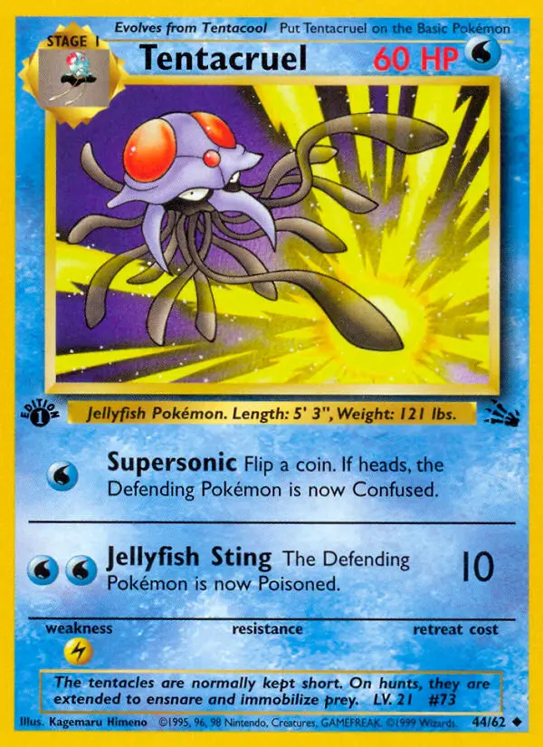 Tentacruel Uncommon rarity Fossil Pokémon card price — $4.46