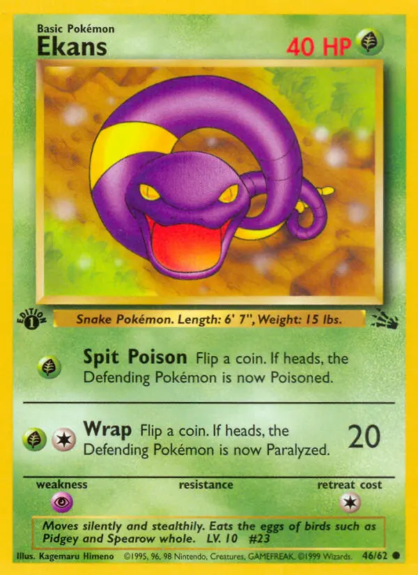 Ekans Common rarity Fossil Pokémon card price — $2.11