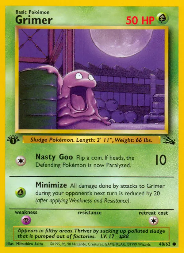 Grimer Common rarity Fossil Pokémon card price — $3.64