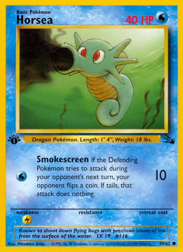 Horsea Common rarity Fossil Pokémon card price — $3.12