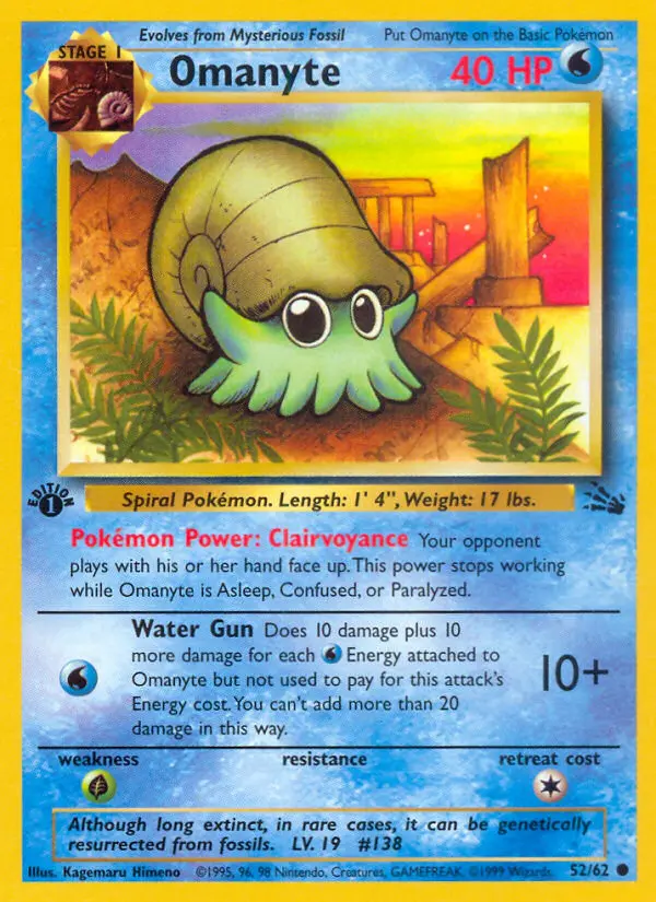Omanyte Common rarity Fossil Pokémon card price — $4.08