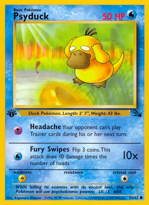 Psyduck Common rarity Fossil Pokémon card price — $11.78