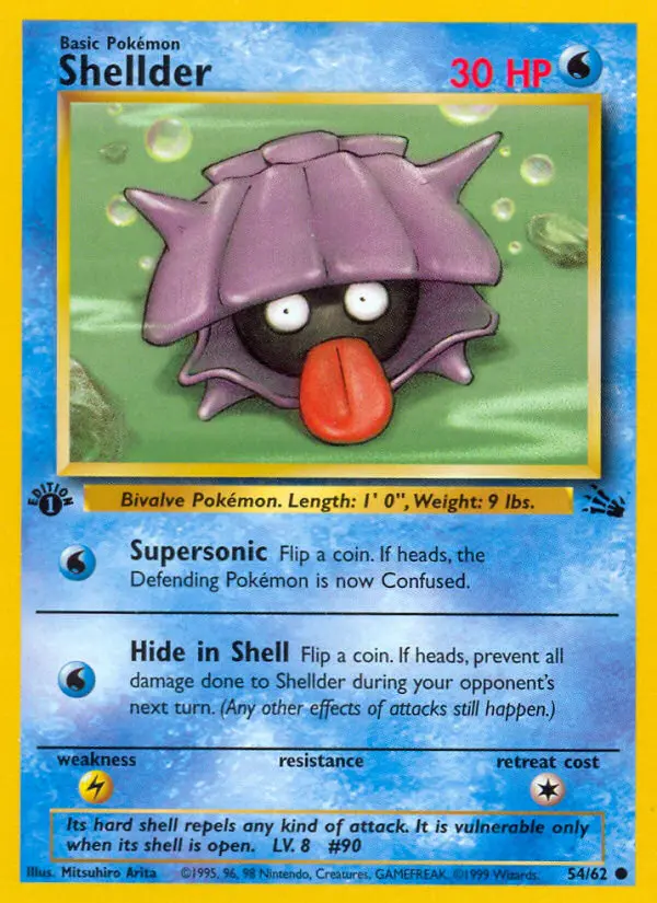 Shellder Common rarity Fossil Pokémon card price — $1.92